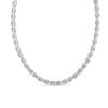6.20 Ct Oval Cut Moissanite Tennis Necklace 14K Yellow Gold Plated
