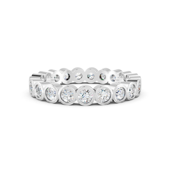 1.14Ct Round Cut Moissanite Bezel Set Full Eternity Band Ring 14K Gold Plated