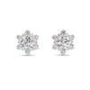 0.72 Ct Round Cut Moissanite Cluster Stud Earrings 14K Yellow Gold Plated