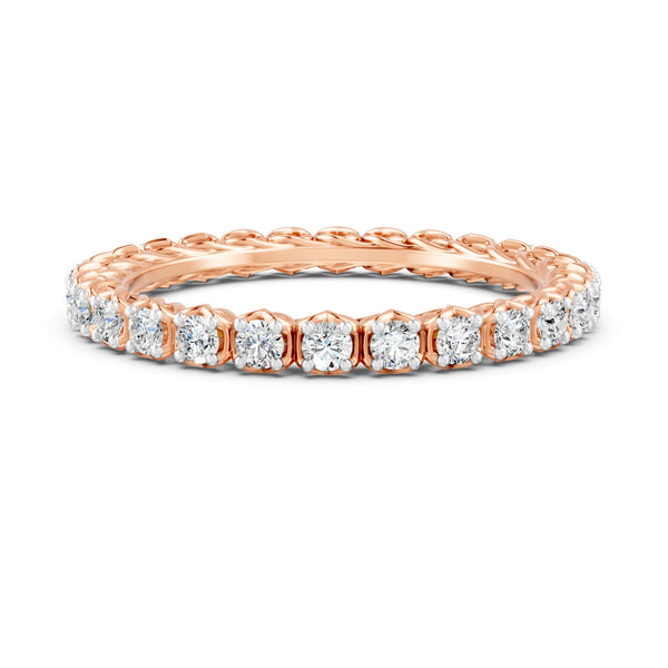 0.54Ct Round Cut Moissanite Full Eternity Band Ring 14K Gold Plated