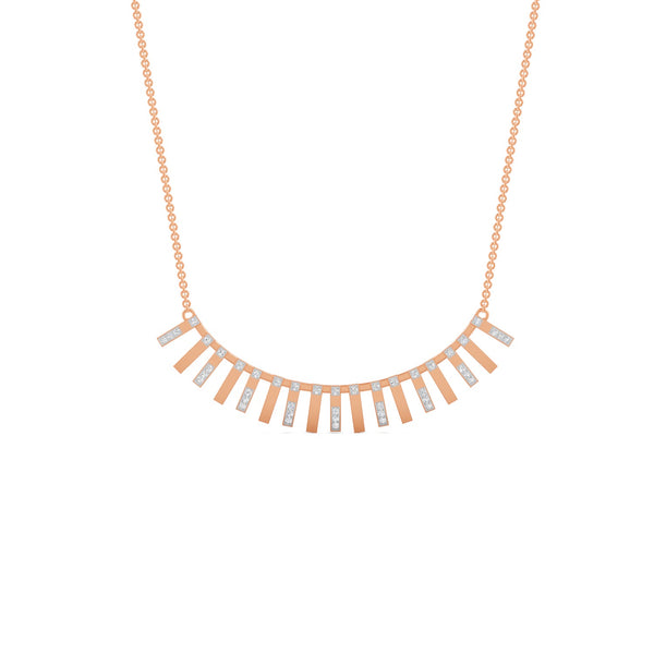 0.29 Ct Round Cut Moissanite Minimalist Chain Necklace 14K Yellow Gold Plated