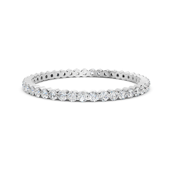 Round Cut Moissanite Full Eternity Band Ring 14K Gold Plated