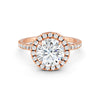 1.87Ct Round Cut Moissanite Halo Engagement Ring 14K Gold Plated