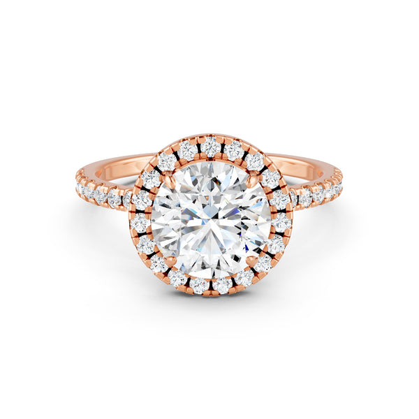 1.87Ct Round Cut Moissanite Halo Engagement Ring 14K Gold Plated