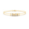 0.27 Ct Round Cut Moissanite Minimalist Bar Chain Bracelet 14K Yellow Gold Plated
