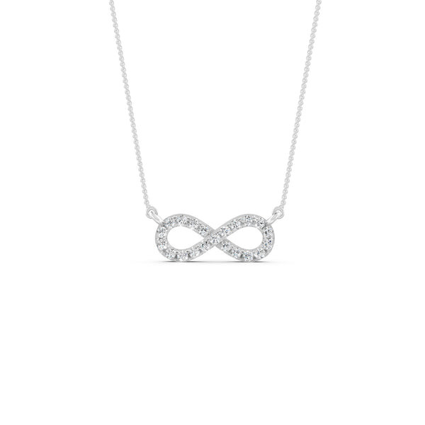 0.33Ct Round Cut Moissanite Infinity Pendant Necklace 14K Yellow Gold Plated