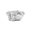 3.32 Ct Oval & Round Cut Real Moissanite Toi Et Moi Ring 14K Yellow Gold Plated