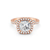 2.09 Ct Cushion & Round Cut Moissanite Engagement Ring 14K Gold Plated