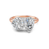 3.80 Ct Pear & Round Cut Real Moissanite Toi Et Moi Ring 14K Yellow Gold Plated