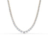 17.54 Ct Round Cut Graduation Moissanite Tennis Necklace 14K Yellow Gold Plated