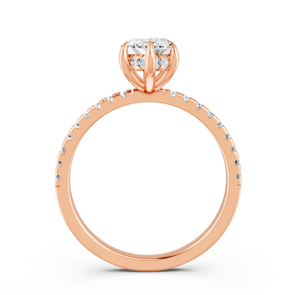 1.72Ct Marquise Cut Moissanite Hidden Halo Engegment Ring 14K Gold Plated