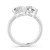4 Ct Emerald & Round Cut Real Moissanite Toi Et Moi Ring 14K Yellow Gold Plated