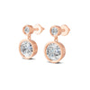 1.83 Ct Round Cut Moissanite Bezel Set Dangle Drop Earrings 14K Yellow Gold Plated
