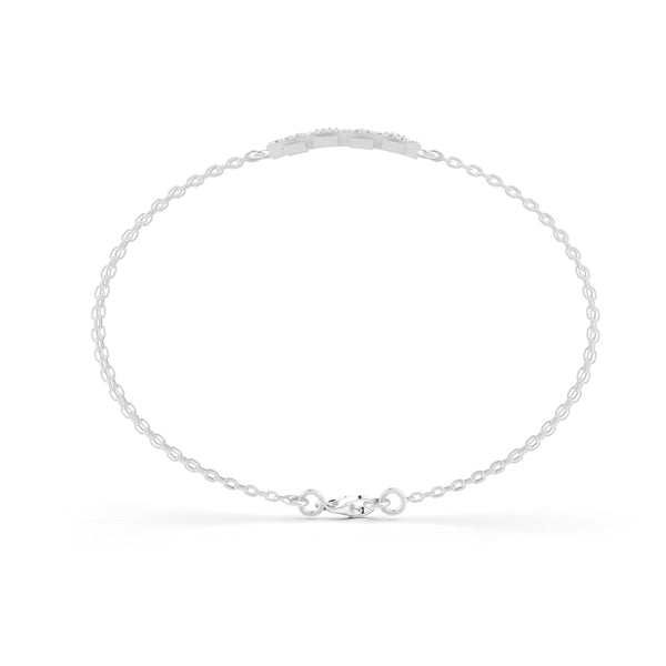 0.27 Ct Round Cut Moissanite Minimalist Bar Chain Bracelet 14K Yellow Gold Plated