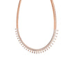 4.51 Ct Round Cut Moissanite Fringe Statement Necklace In 14K Yellow Gold Plated