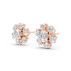 8.45Ct Rund & Oval Cut Moissanite Flower Stud Earrings 14K Gold Plated