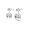 1.83 Ct Round Cut Moissanite Bezel Set Dangle Drop Earrings 14K Yellow Gold Plated