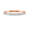 3.79 Ct Baguette & Round Natural Moissanite Women's Bangle Bracelet 14K Gold Plated
