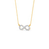 0.33Ct Round Cut Moissanite Infinity Pendant Necklace 14K Yellow Gold Plated