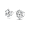 0.72 Ct Round Cut Moissanite Cluster Stud Earrings 14K Yellow Gold Plated