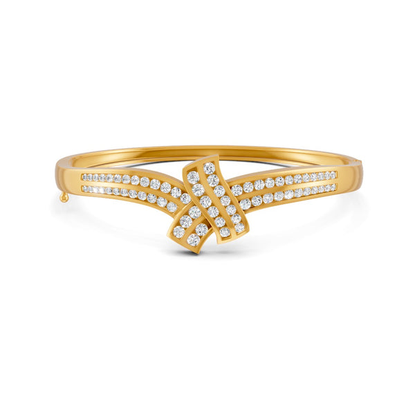 1.50 Ct Round Cut Moissanite Women's Bangle Bracelet 14K Gold Plated
