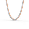17.54 Ct Round Cut Graduation Moissanite Tennis Necklace 14K Yellow Gold Plated