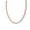6.20 Ct Oval Cut Moissanite Tennis Necklace 14K Yellow Gold Plated