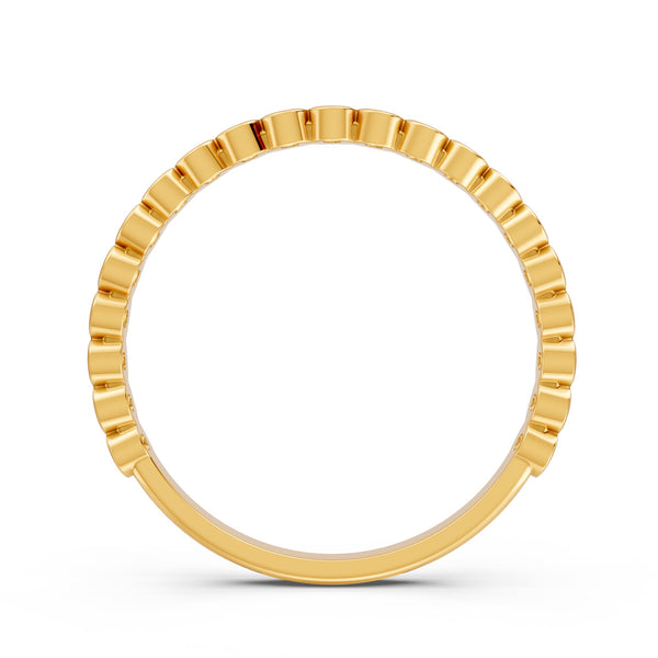 0.17Ct Round Cut Moissanite Bezel Set Half Eternity Band Ring 14K Gold Ring