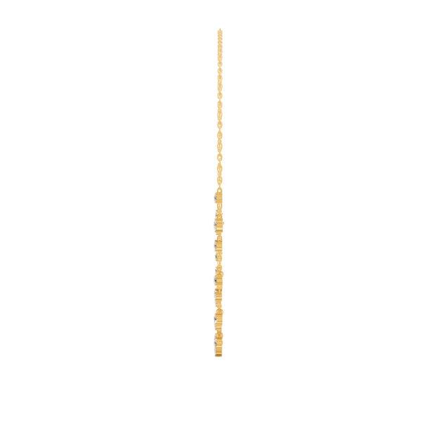 0.76 Ct Round Cut Moissanite Minimalist Chain Necklace In 14K Yellow Gold Plated