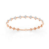 1.06 Ct Round Cut Moissanite Cluster Link Bracelet 14K Yellow Gold Plated