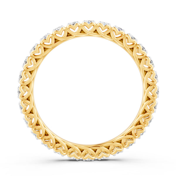 0.54Ct Round Cut Moissanite Full Eternity Band Ring 14K Gold Plated