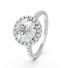 1.87Ct Round Cut Moissanite Halo Engagement Ring 14K Gold Plated