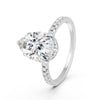 2.09Ct Pear Cut Moissanite Hidden Halo Engagement Ring 14K Gold Plated