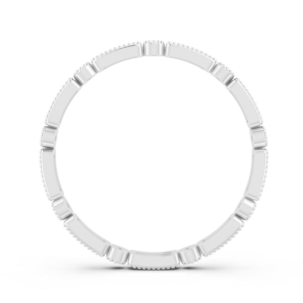0.18Ct Round Cut Moissanite Full Eternity Band Ring In 14K Gold Plated