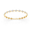 1.06 Ct Round Cut Moissanite Cluster Link Bracelet 14K Yellow Gold Plated