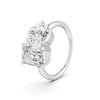 4 Ct Emerald & Round Cut Real Moissanite Toi Et Moi Ring 14K Yellow Gold Plated