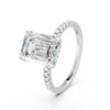2.80Ct Emerald & Round Cut Moissanite Engagement Ring 14K Gold Plated
