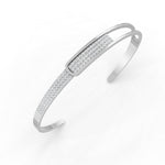 Load image into Gallery viewer, 0.85 Ct Round Cut Natural Moissanite Women Cuff Bangle Bracelets 14K Gold Plated