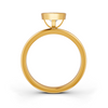 1-5 Ct Pear Cut Real Moissanite Bezel Set Solitaire Ring 14K Yellow Gold Plated