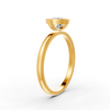 1-5 Ct Round Cut Real Moissanite Bezel Set Solitaire Ring 14K Yellow Gold Plated