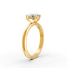 1-5 Ct Heart Cut Real Moissanite 4 Prong Solitaire Ring 14K Yellow Gold Plated