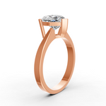 Load image into Gallery viewer, Heart Cut Real Moissanite V Prong Solitaire Ring 14K Gold Plated