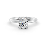 Load image into Gallery viewer, Oval Cut Real Moissanite Double 4 Prong Solitaire Ring 14K Gold Plated