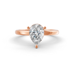 Load image into Gallery viewer, Pear Cut Real Moissanite Claw Prong Solitaire Ring 14K Gold Plated