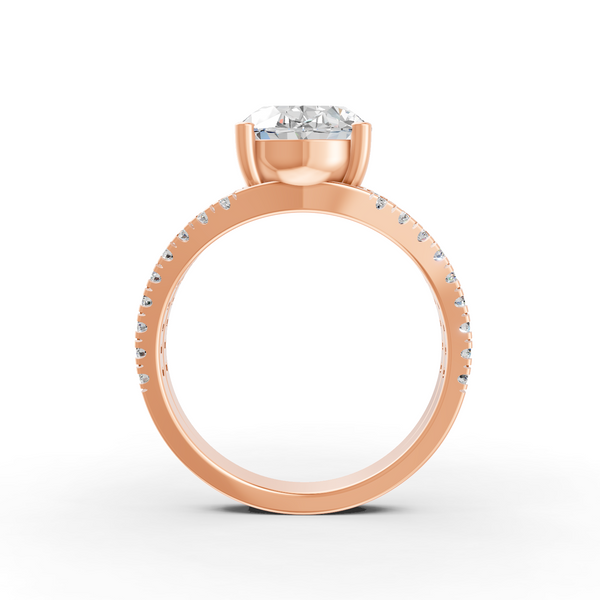 3.83Ct Oval Cut Moissanite Women Engagement Ring 14K Gold Plated