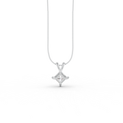 Princess Cut Moissanite Solitaire Pendant 14K Gold Plated