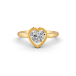Load image into Gallery viewer, Heart Cut Real Moissanite Bezel Set Solitaire Ring 14K Gold Plated