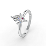 Load image into Gallery viewer, Marquise Cut Real Moissanite 4 Prong Solitaire Ring 14K Gold Plated