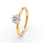 Load image into Gallery viewer, Princess Cut Real Moissanite Claw Prong Solitaire Ring 14K Gold Plated