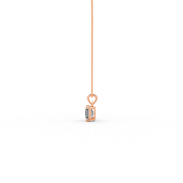 Asscher Cut GRA Certified Moissanite Solitaire Pendant in 14K Yellow Gold Plated